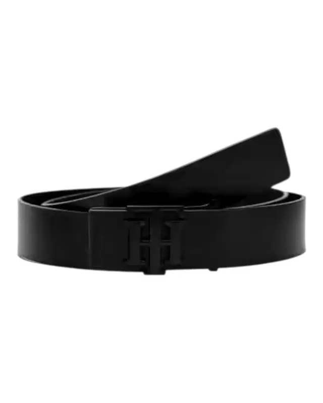 TOMMY HILFIGER Leather Belt with Logo Buckle